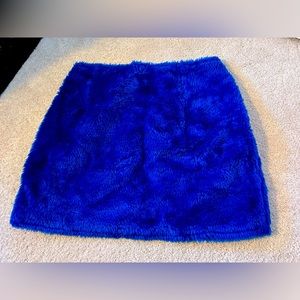Fuzzy furry blue rave skirt 90s ☮️